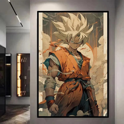 Goku SSJ Decorative Canvas Wall Poster - Item - BYTOODAY