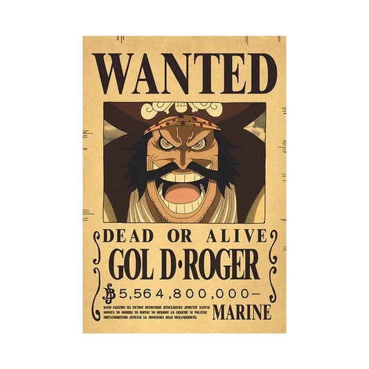 Gol D Roger One Piece WANTED Custom Wall Poster - Item - BYTOODAY