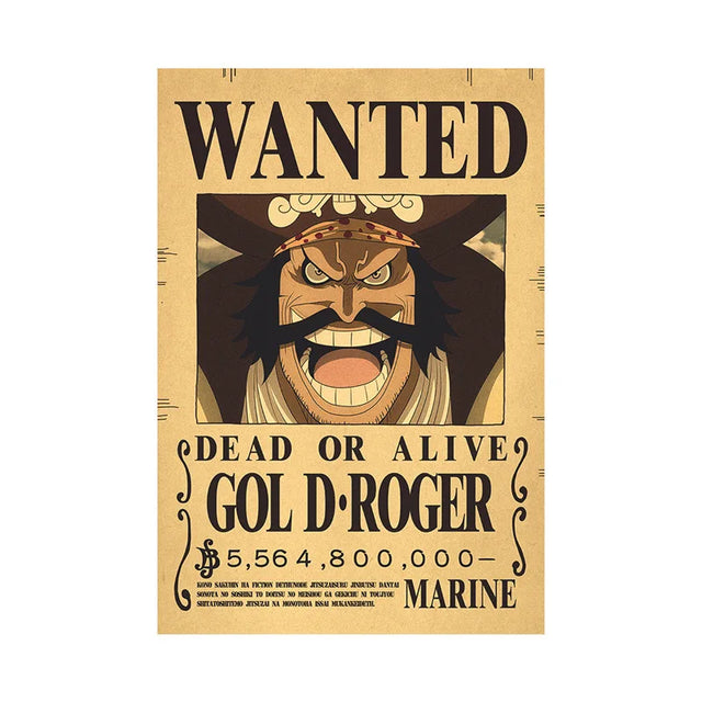 Gol D Roger One Piece WANTED Custom Wall Poster - Item - BYTOODAY