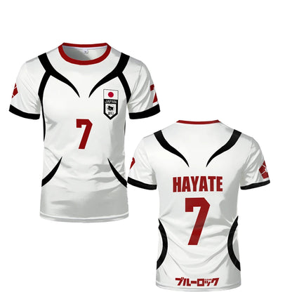 Hayate's White Jersey Cosplay Anime Blue Lock U20 Japan Team - BYTOODAY