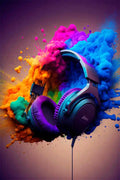 Headphones Colorful Painting Style Wall Poster - Item - BYTOODAY