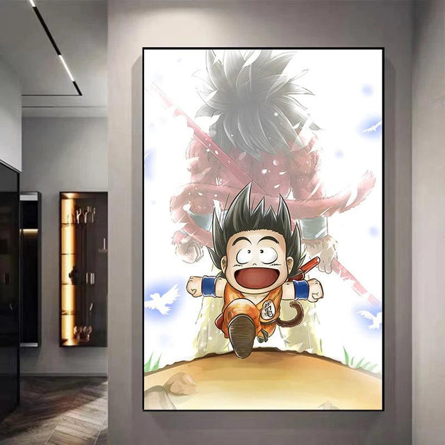 Kid Goku Decorative Canvas Wall Poster - Item - BYTOODAY