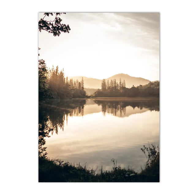 Lake in Forest Pattern Canvas Wall Decoration - Item - BYTOODAY