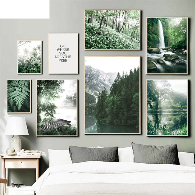 Lake in Forest Pattern Canvas Wall Decoration - Item - BYTOODAY