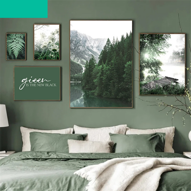 Lake in Forest Pattern Canvas Wall Decoration - Item - BYTOODAY