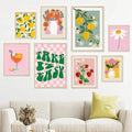 Lemon & Flowers Pattern Natural Art Wall Poster - Item - BYTOODAY