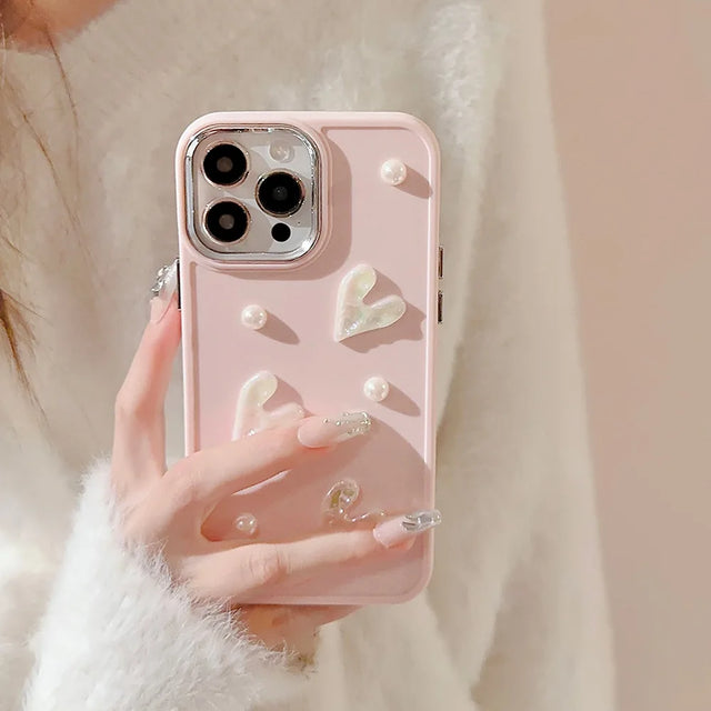 Lovely 3D Hearts Phone Case - Item - BYTOODAY