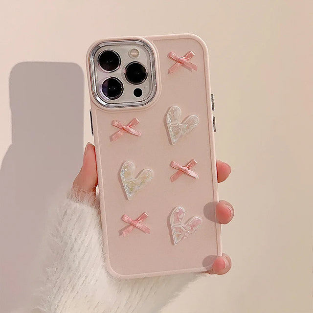 Lovely 3D Hearts Phone Case - Item - BYTOODAY