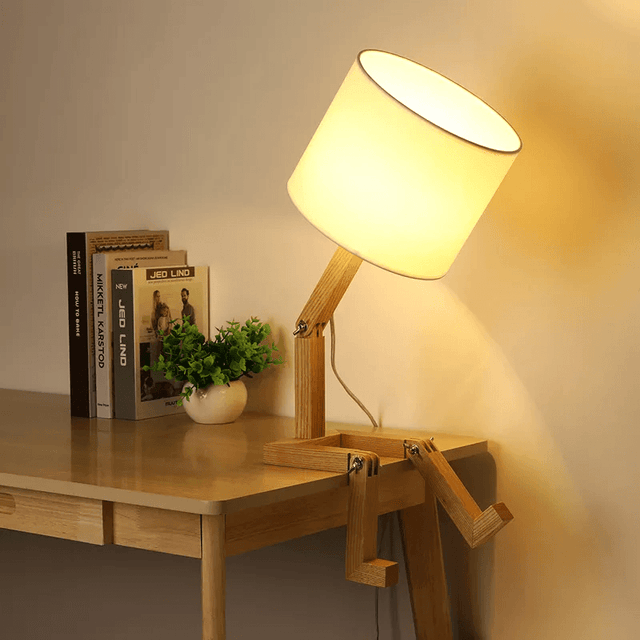 Modern Wooden Decorative Robot Shaped Lamp 110-240V - Item - BYTOODAY