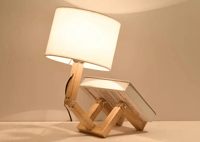 Modern Wooden Decorative Robot Shaped Lamp 110-240V - Item - BYTOODAY