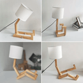 Modern Wooden Decorative Robot Shaped Lamp 110-240V - Item - BYTOODAY