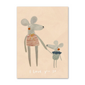 Mouse Family Patterns Canvas Wall Cute Decoration - Item - BYTOODAY