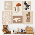 Mushroom & Mouse Patterns Canvas Wall Cute Decoration - Item - BYTOODAY