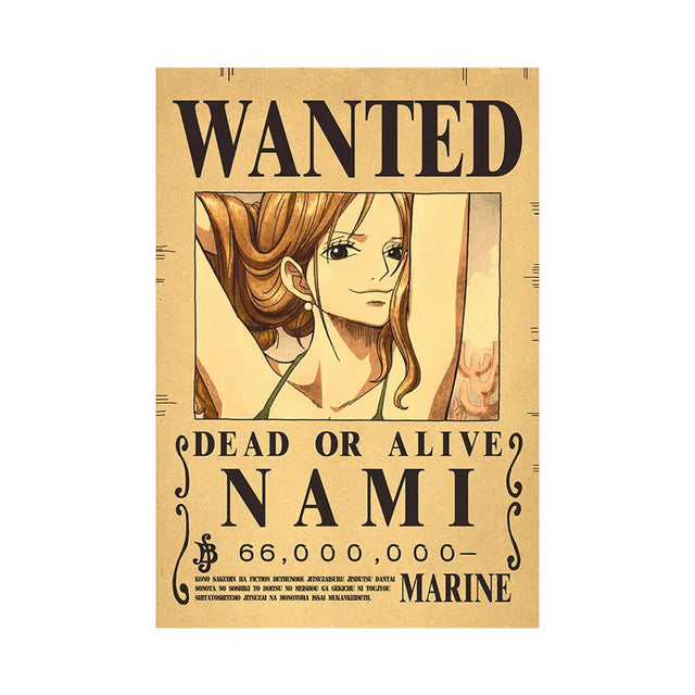 Nami One Piece WANTED Custom Wall Poster - Item - BYTOODAY