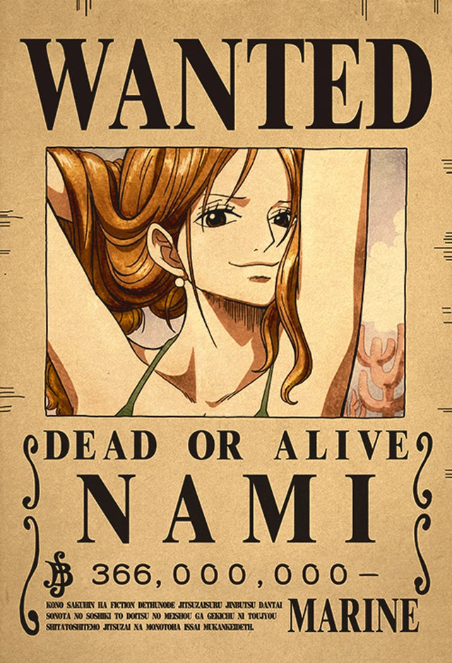 Nami One Piece WANTED Custom Wall Poster - Item - BYTOODAY