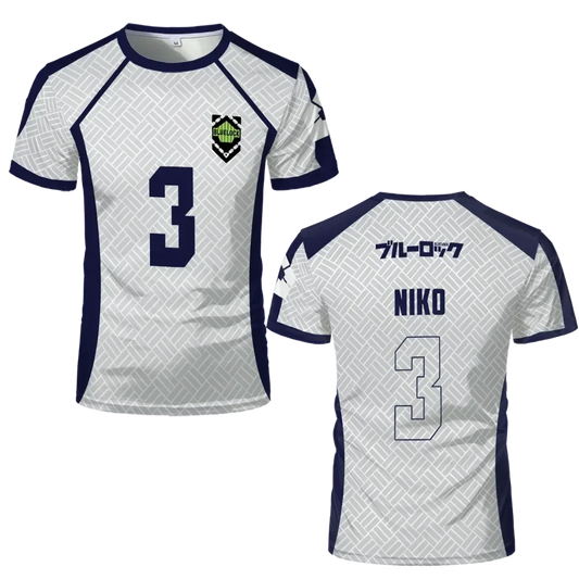 Niko's Custom White Jersey Anime Blue Lock - BYTOODAY