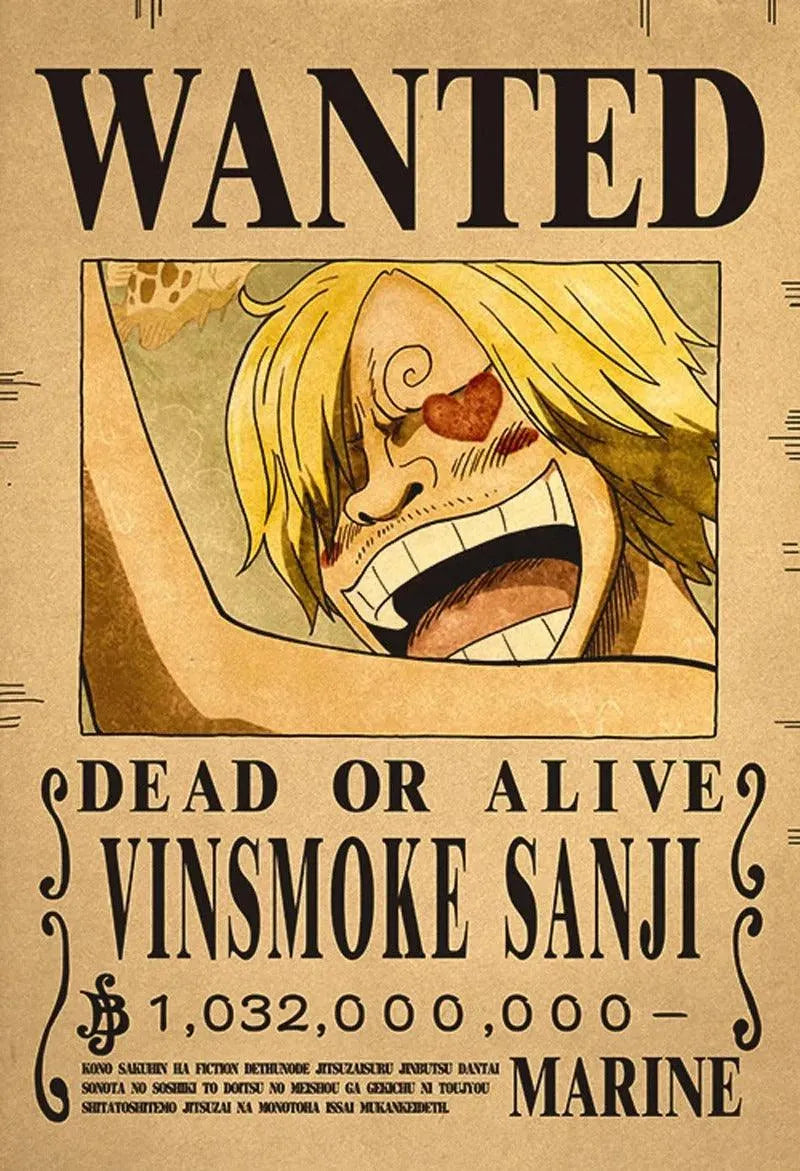 One Piece WANTED Bounty Custom Wall Poster - Item - BYTOODAY
