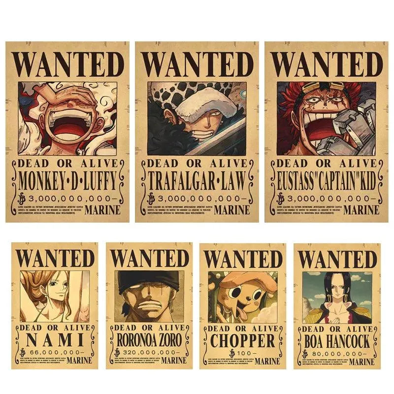 One Piece WANTED Bounty Custom Wall Poster - Item - BYTOODAY