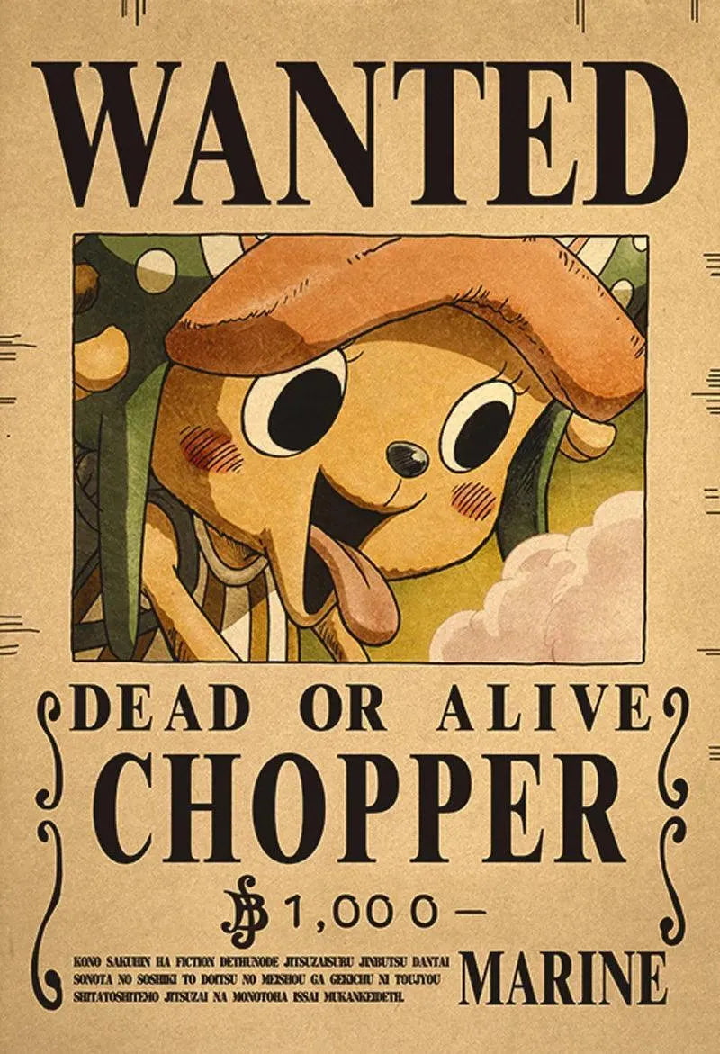 One Piece WANTED Bounty Custom Wall Poster - Item - BYTOODAY