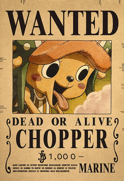 One Piece WANTED Bounty Custom Wall Poster - Item - BYTOODAY