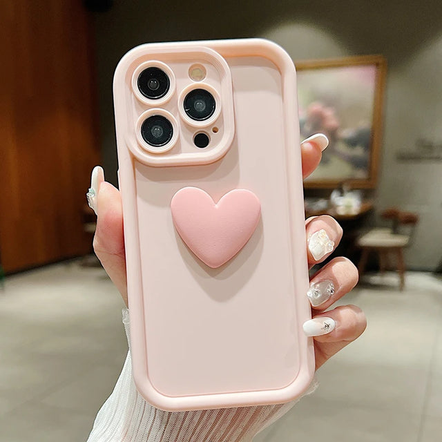 Pink Big Lovely Heart Phone Case - Item - BYTOODAY