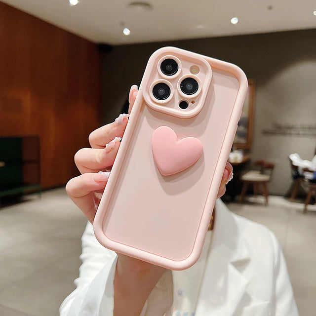 Pink Big Lovely Heart Phone Case - Item - BYTOODAY