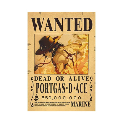 Portgas D Ace One Piece WANTED Custom Wall Poster - Item - BYTOODAY
