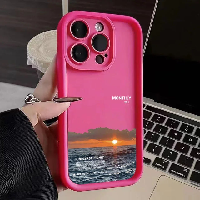 Pretty Phone Case Patterned Ocean Under Sunset - Item - BYTOODAY