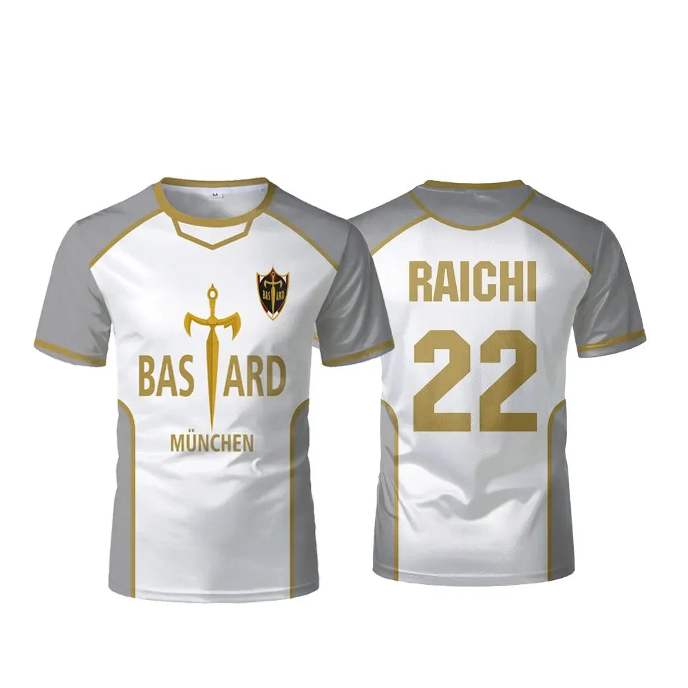 Raichi Bastard Munchen Blue Lock White Jersey - BYTOODAY