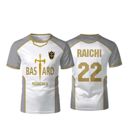 Raichi Bastard Munchen Blue Lock White Jersey - BYTOODAY