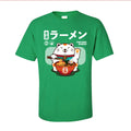 Ramen Eater Good Fortune Cat Printed T-shirt - Item - BYTOODAY