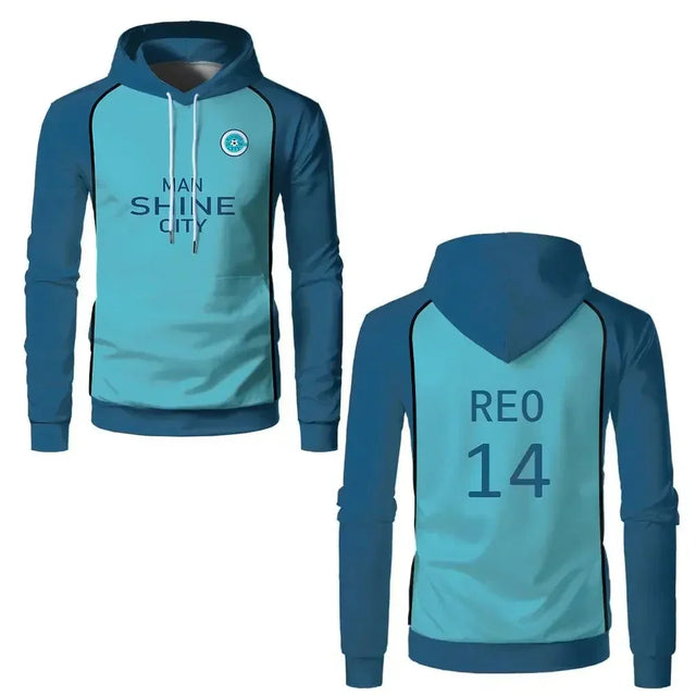 Reo Custom Blue Lock Manshine City Hoodie - BYTOODAY