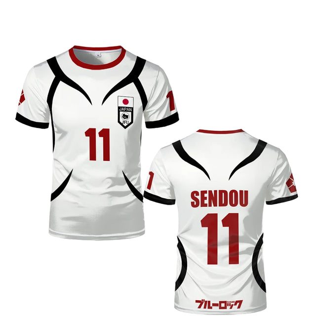 Sendou's White Jersey Cosplay Anime Blue Lock U20 Japan Team - BYTOODAY