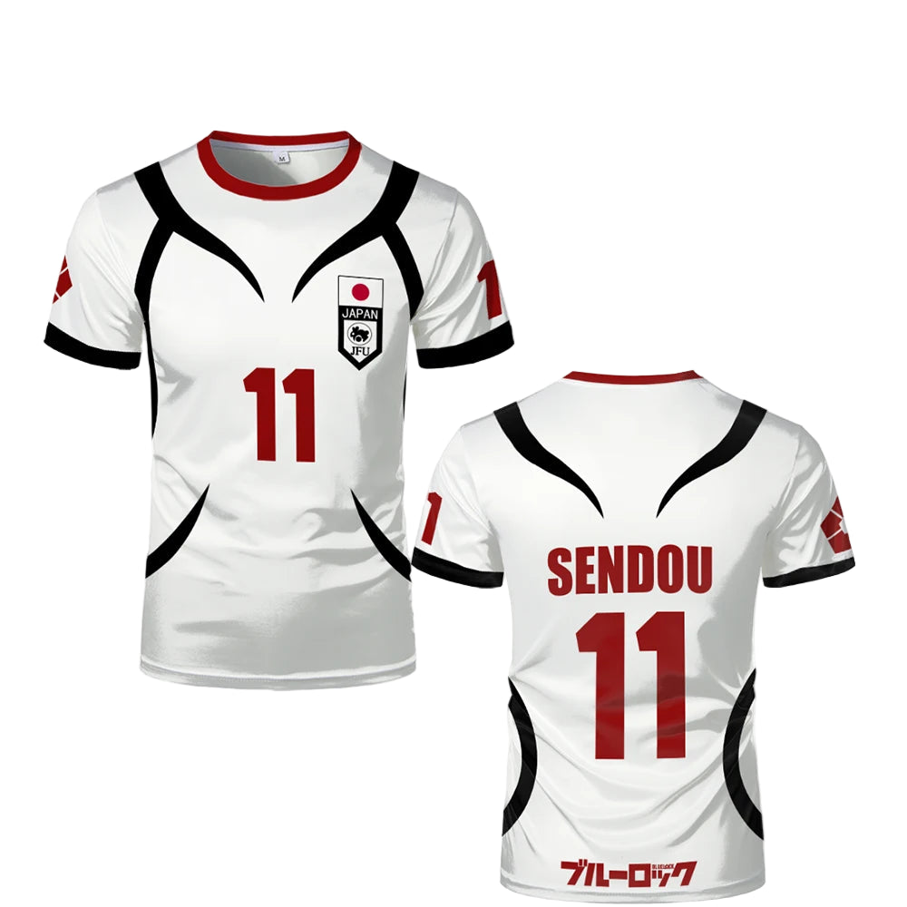 Sendou's White Jersey Cosplay Anime Blue Lock U20 Japan Team - BYTOODAY