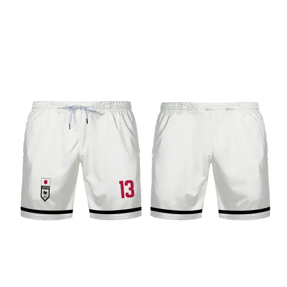 Shido's White Custom Shorts Blue Lock U20 Japan Team - BYTOODAY