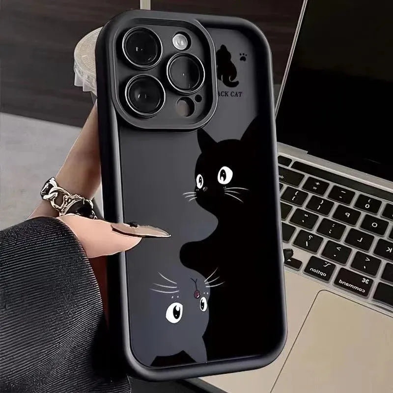 Soft Protective Case Black Cat Patterned for Xiaomi Phone - Item - BYTOODAY