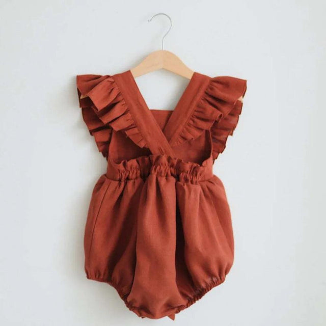 Stylish Cotton Linen Newborn Romper - Item - BYTOODAY