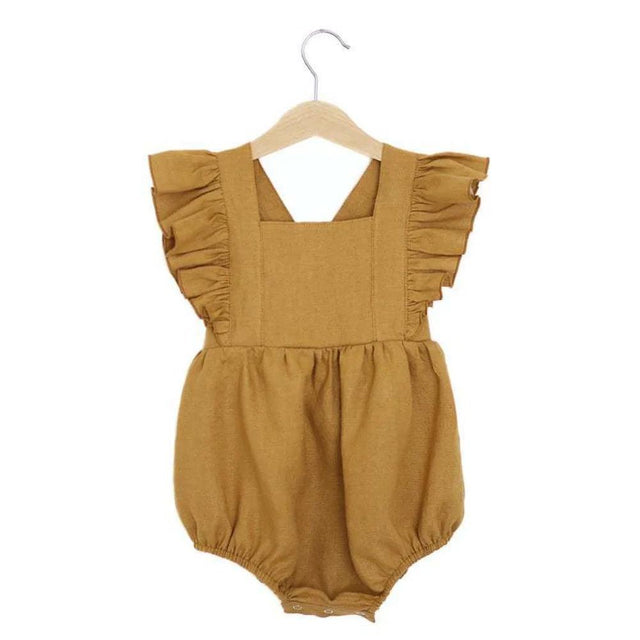 Stylish Cotton Linen Newborn Romper - Item - BYTOODAY