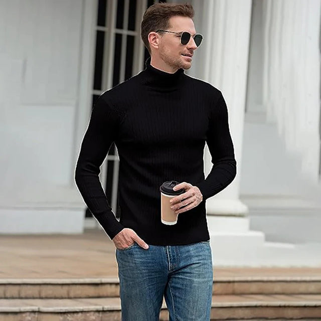 Stylish Men Slim Fit Turtleneck - Item - BYTOODAY