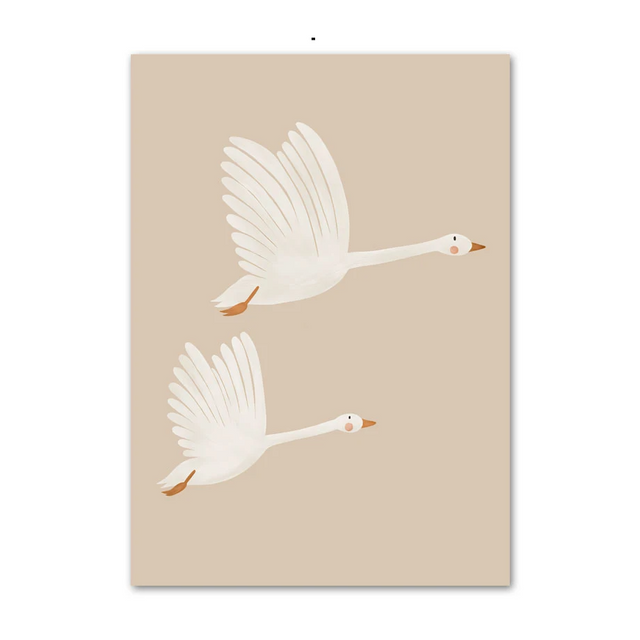 Swans Patterns Canvas Wall Cute Decoration - Item - BYTOODAY