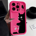 Twin Black Cats Pattern Silicone Phone Case - Item - BYTOODAY