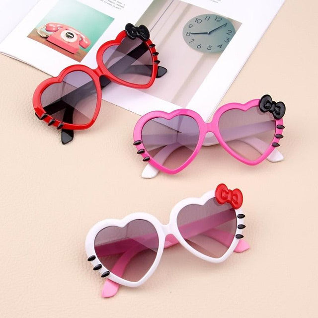 White Cute Heart Shape Sunglasses - Item - BYTOODAY