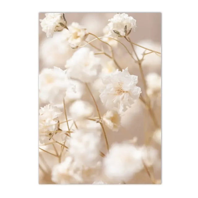 White Flowers Pattern Decoration Canvas Poster - Item - BYTOODAY