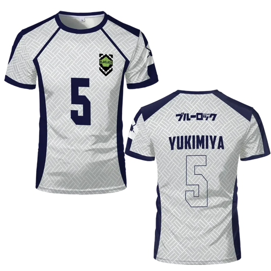 Yukimiya's Custom White Jersey Anime Blue Lock - BYTOODAY
