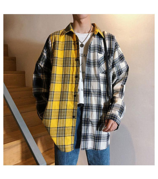 Long Sleeves Kpop Plaid Shirt - Item - BYTOODAY