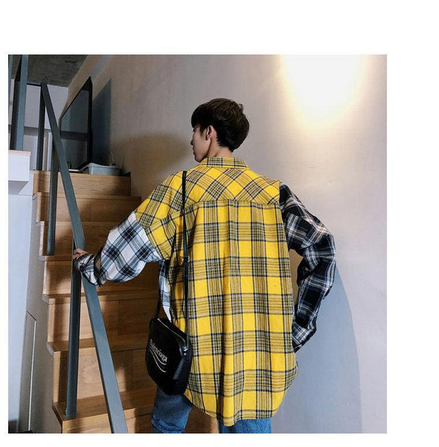 Long Sleeves Kpop Plaid Shirt - Item - BYTOODAY