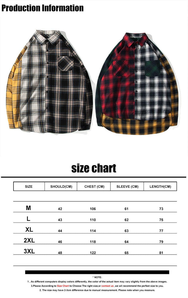 Long Sleeves Kpop Plaid Shirt - Item - BYTOODAY