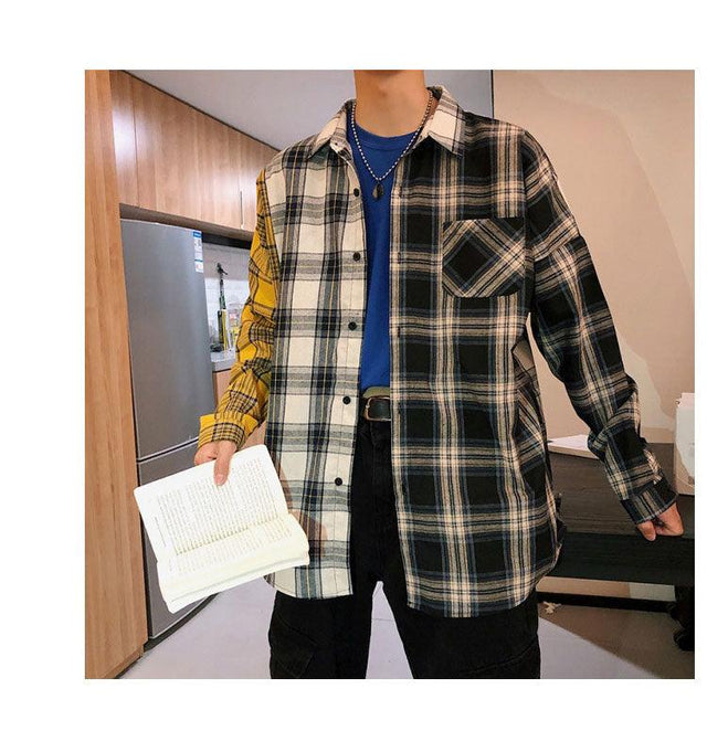 Long Sleeves Kpop Plaid Shirt - Item - BYTOODAY