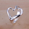 Open Heart Shaped 925 Silver Ring - Item - BYTOODAY