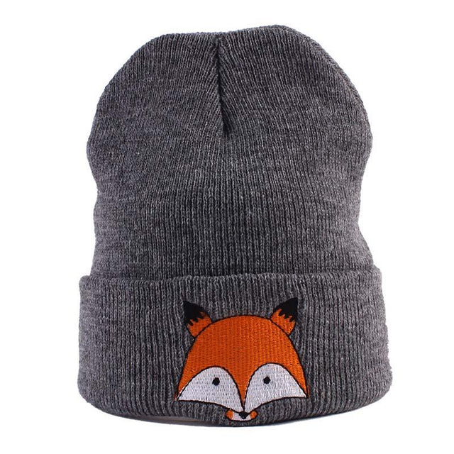 Soft Beanie Cartoon Fox Pattern - Item - BYTOODAY